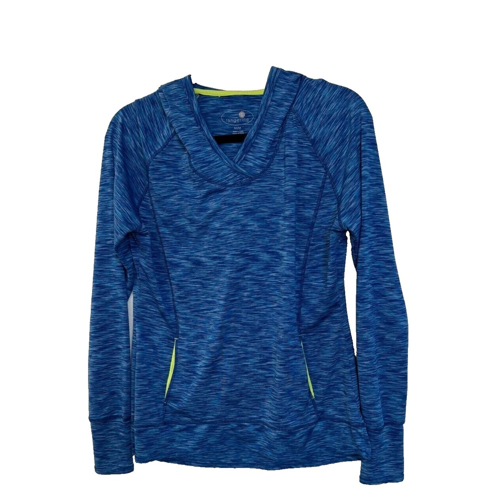 Women's Tangerine Workout Running‎ Activewear Atheletic Hoodie Blue Size Medium